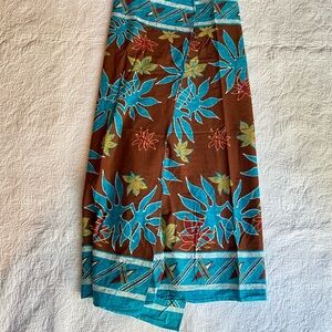 Tropical Blue and Brown Sarong